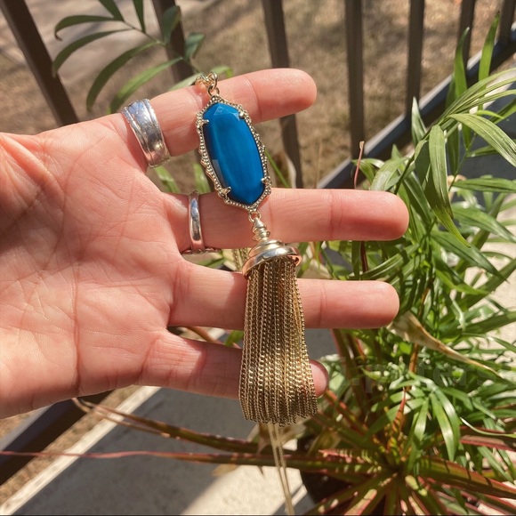 Kendra Scott Teal Agate Everly Necklace - Picture 5 of 6